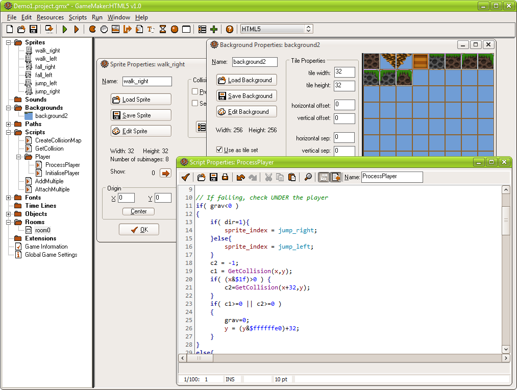 A screenshot of Clear-looks derivative theme for GameMaker: Studio